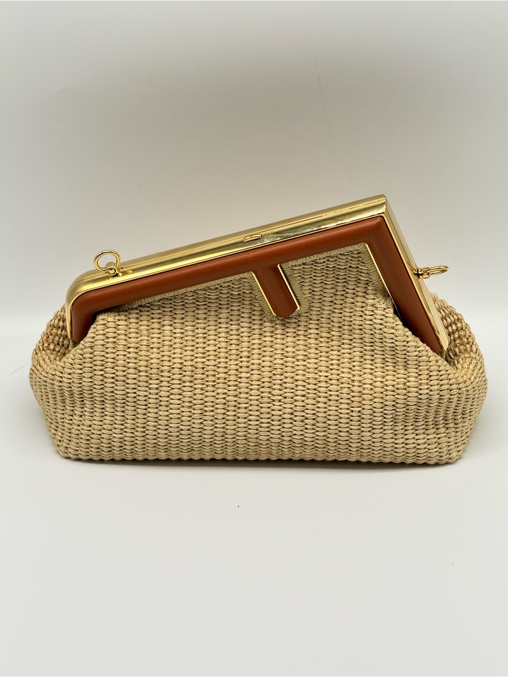 Fendi First Raffia Small Crossbody/Clutch - Picture 2 of 8